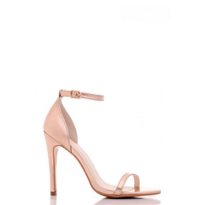 Quiz Rose Gold Metallic Barely There Heels